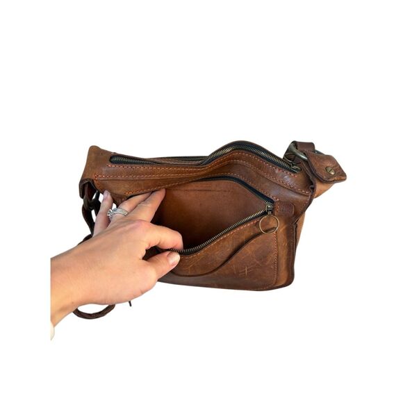 Cuddigan Leather Day Tripper Crossbody Bag Purse Brown - Picture 11 of 16